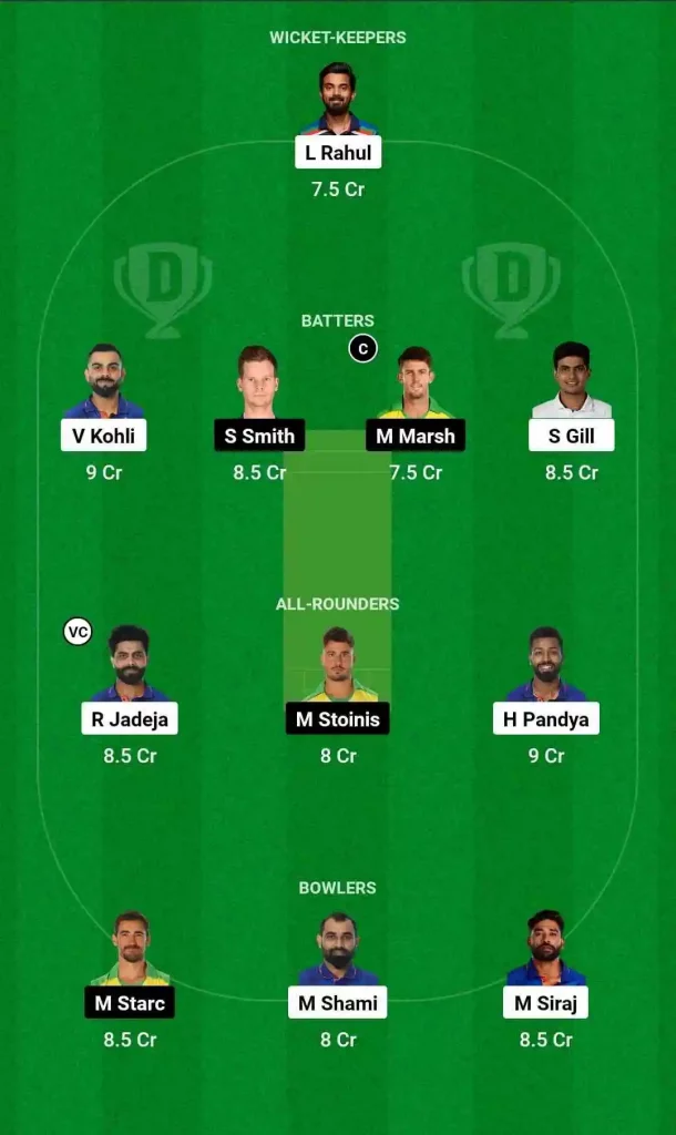 India vs Australia Dream11 Prediction Team