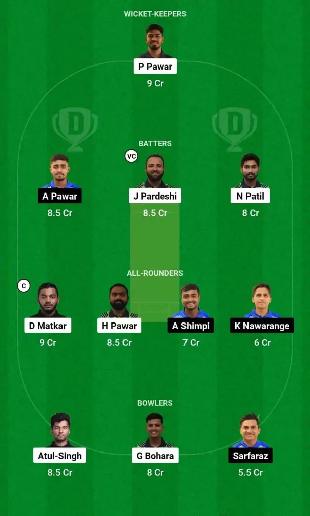 Vashi Warriors vs Koparkairne Titans Dream11 Prediction Team