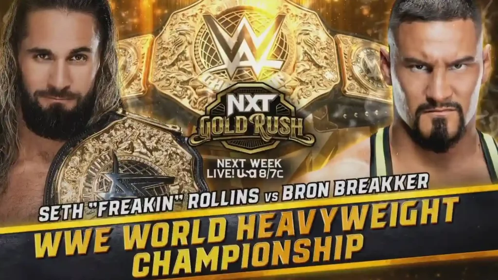 Seth Rollins vs bron Breakker - WWE World Heavy Weight Championship