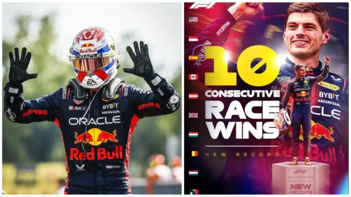 Max Verstappen Creates History by Winning 10 Consecutive Grand Prix.