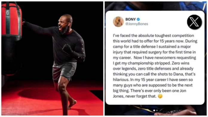 Jon Jones tweets out his frustration about getting stripped of his UFC heavyweight title