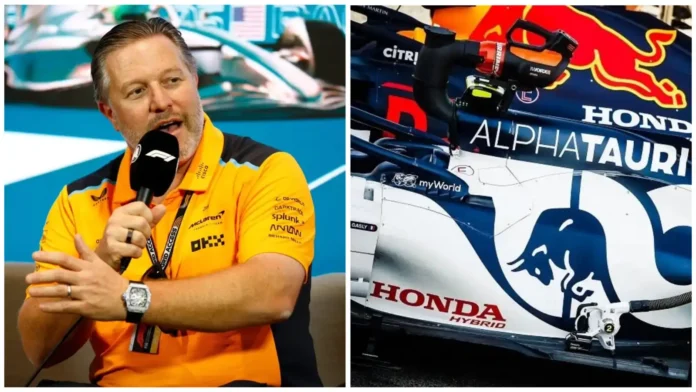 McLaren CEO Zak Brown raises concerns about the Red Bull-Alpha Tauri relationship
