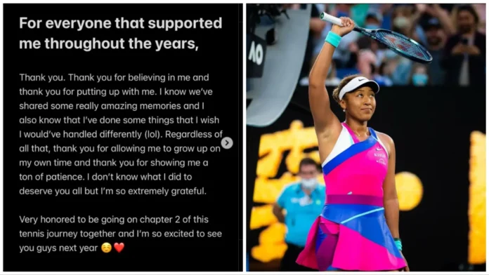Naomi Osaka shares a heartwarming message to all the fans on her tennis return